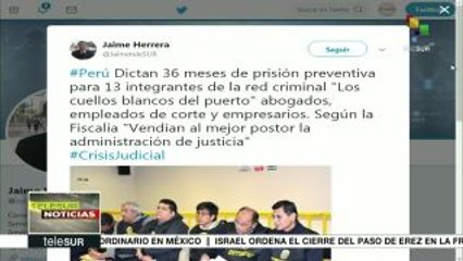 Acusa la justicia peruana a 13 personas de delitos de corrupción