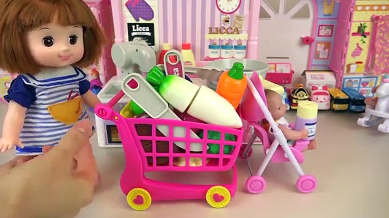 Baby Doll Kitchen and play doh cooking play