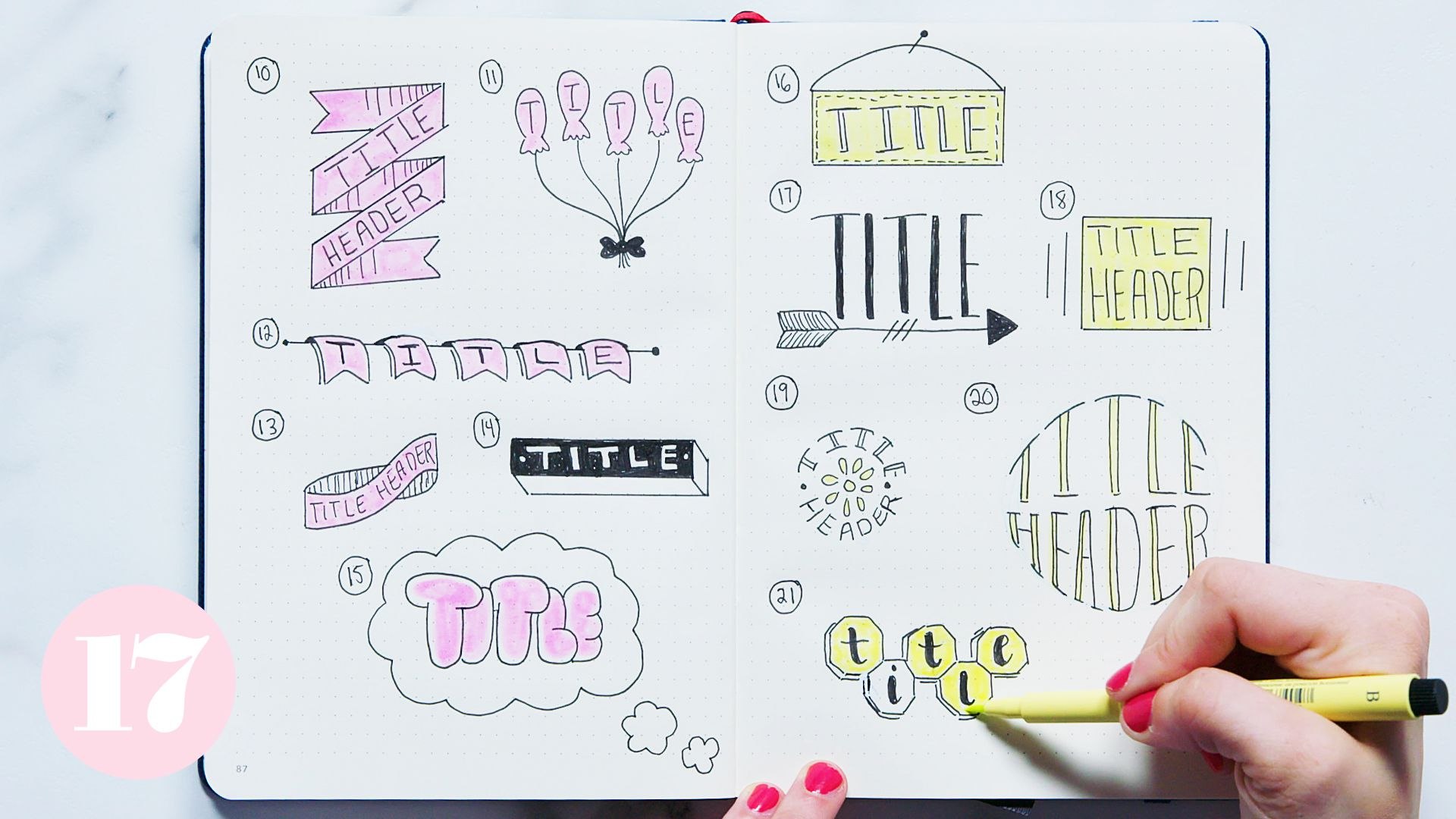 Bullet Journal Header and Title Ideas - video Dailymotion