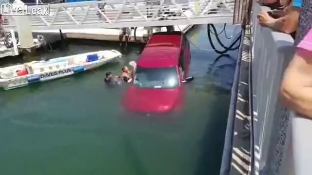 Sauvetage d'une voiture tombée dans le port !