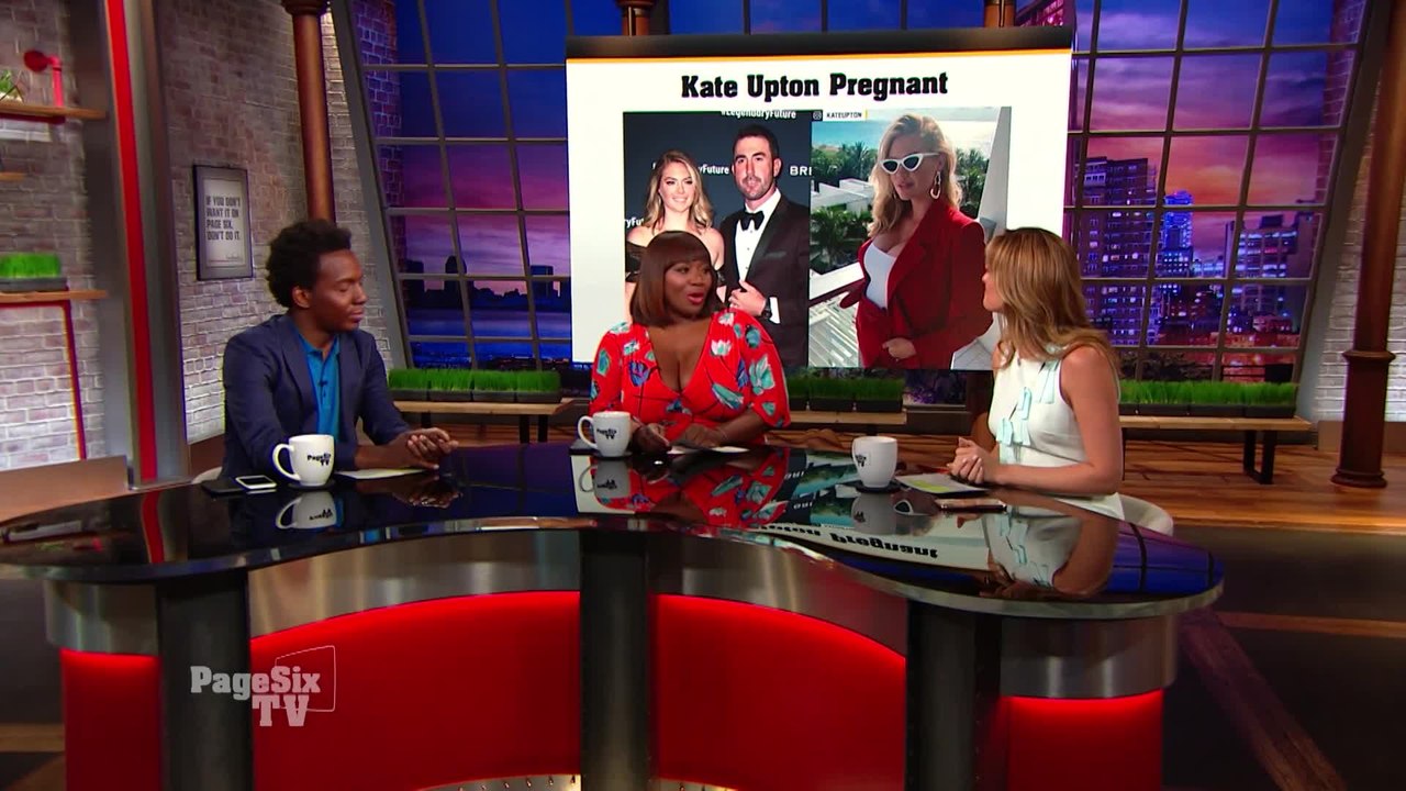 "Wait, so your boobs are about to get even bigger?!" @KateUpton and her husband @JustinVerlander are expecting their first child! #PageSixTV