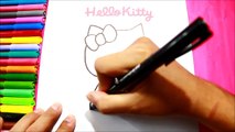 How to draw and paint Hello Kitty | Como dibujar y pintar a Hello Kitty