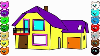 Cottage House in the Rain Coloring Page and Drawing