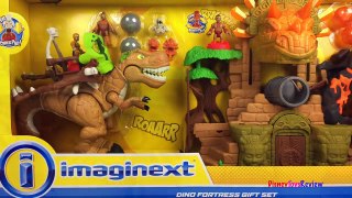 IMAGINEXT DINO FORTRESS GIFT SET WITH T REX TRICERATOPS VOLCANO WARRIORS & LAVA ACTION UNB