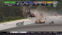 Indycar Series Pocono 2018 Restart Wickens Massive Flip Crash