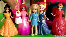 Princess Anna Elsa Belle Ariel Magic Clip Dolls Using Color Changers Polly Pocket Makeover