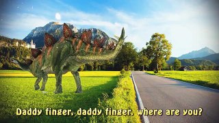 Stegosaur Finger Family Dinosaurs T Rex Daddy Finger Nursery Rhyme for Childrens Babies