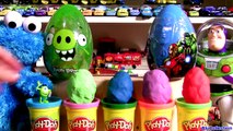 Play Doh Surprise Easter Eggs Giant Angry Birds Marvel Avengers Disney Pixar Cars Cookie M