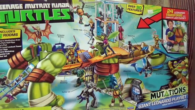 Гигантский Черепашка Ниндзя Леонардо Трансформер распаковка Giant TMNT Leonardo