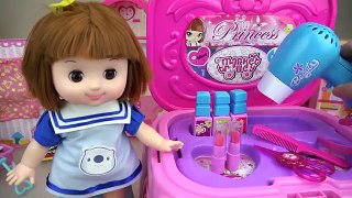 Baby doll Pink beauty hair car toys and baby Doli mart play