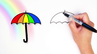 How to Draw an UMBRELLA! Toddler Learning Video