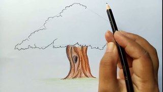 How to draw Banyan tree step by step (very easy)