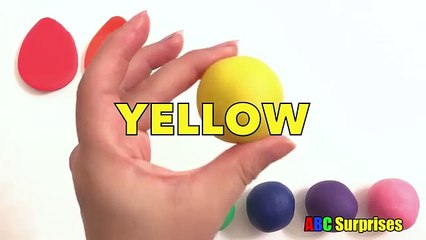 LEARN COLORS with Play Doh GIANT Rainbow Surprise Eggs For Kids And Children