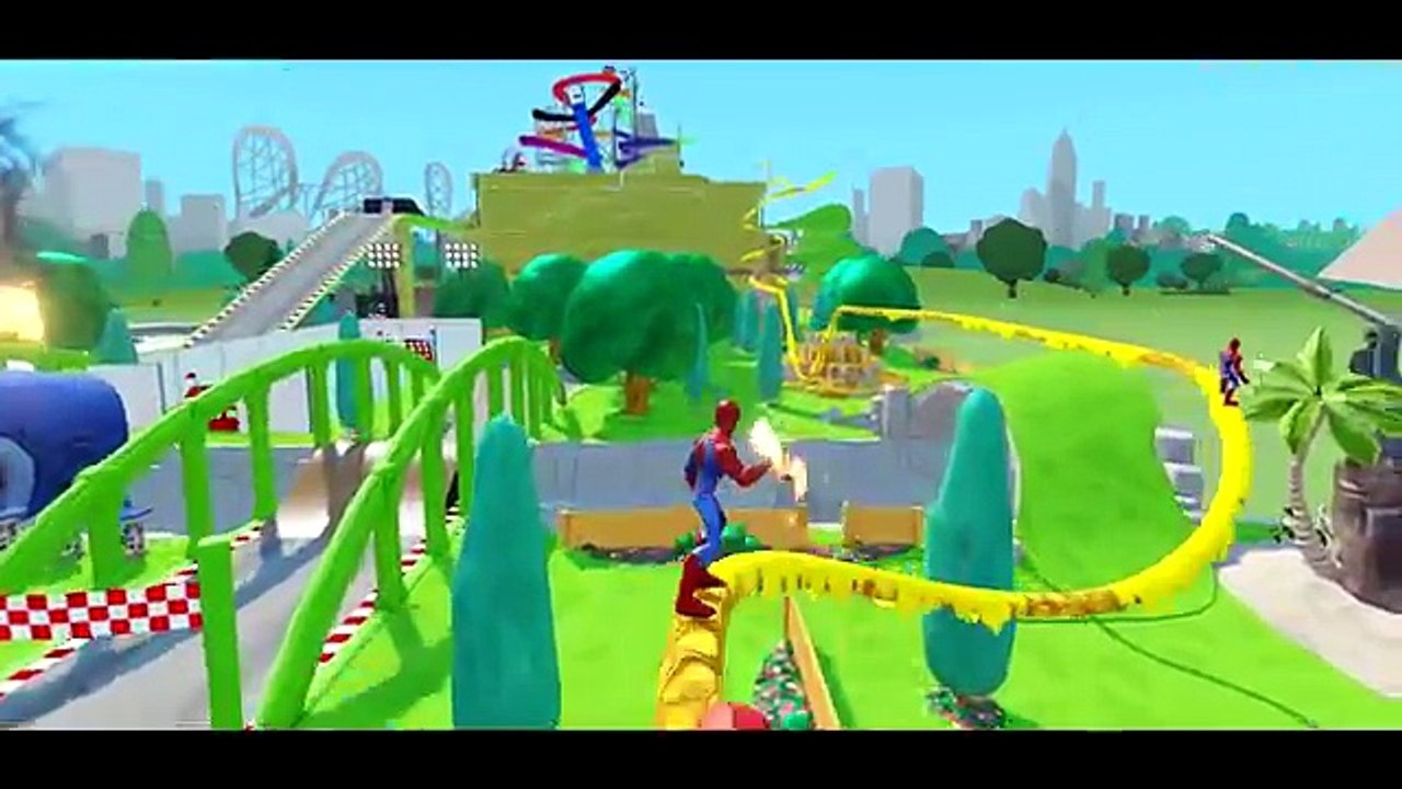 Spiderman Superheores ridin their Bikes video with Incy Wincy Spider Nursery Rhyme Song