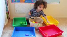 Learning Colors with play balls! teaching a 2 year old.