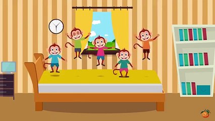 Пять Маленьких Обезьянок Прыгали на Кровати Детская песня Five little monkeys in russian