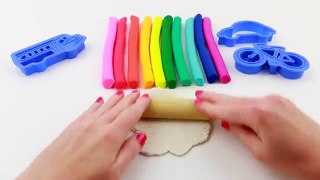 Play Doh Rainbow Modeling Clay with Transportation Vehicles Car Bus Bike