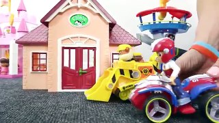 The PAW Patrol and trucks build a house.
