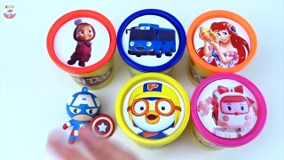 Сups Stacking Toys PlayDoh Clay Pororo Tayo the Little Bus Poli robocar Toys Learning Colo