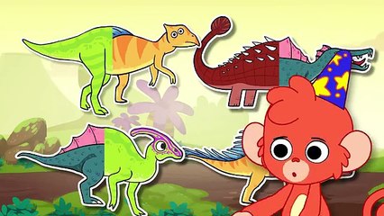 Wrong Heads Dinosaur Cartoon | Mix and Match Ankylosaurus, Spinosaurus, Yinlong, Parasauro