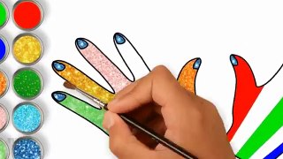How To Draw hand and foot for kids | Glitter Hands Coloring Pages For Kids