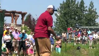 Charles Barkley changes swing again. One handed for round mound.