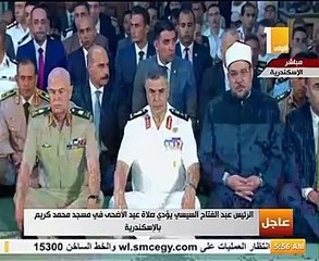 الرئيس السيسى يصل مسجد محمد كريم برأس التين لأداء صلاة العيد