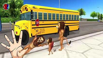 Kids To School Going Finger Family Rhymes || Horse Lion Tiger Preschool Rhymes For Kids To