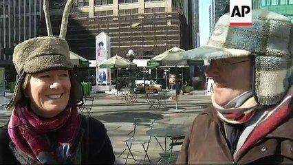 Bitterly cold weather in New York