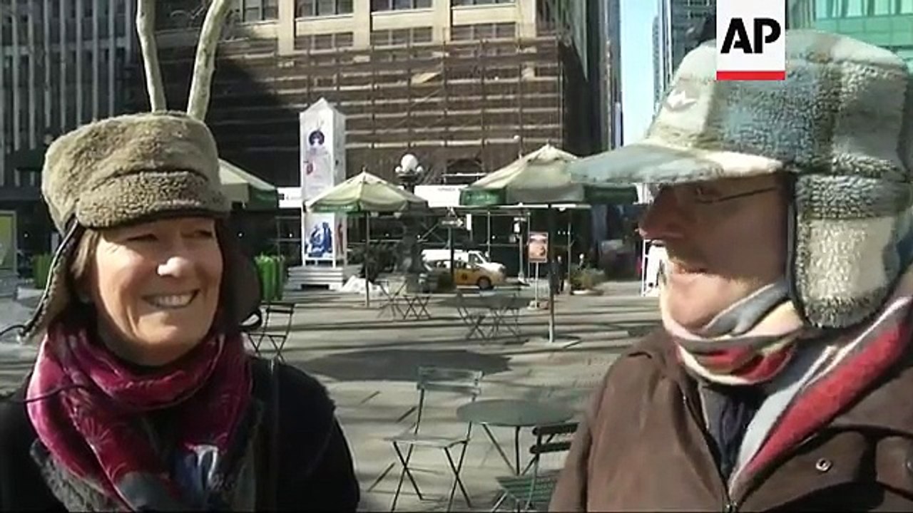 Bitterly cold weather in New York