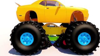 Learn Colors with Big Monster Trucks Sizes for Kids and Childrens