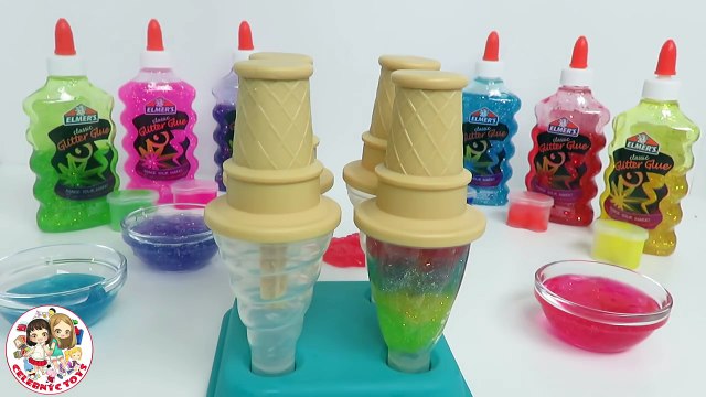 Glitter Putty Popsicles Treats DIY Slime Ice Cream Popsicle Paleta Gelado helado アイスクリーム