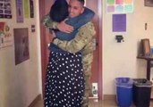 Soldier Surprises Mom With Early Return and She Won't Let Him Go