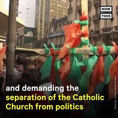 Protesters are turning their backs on the Catholic Church in Argentina after the country voted to keep abortion illegal