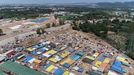Bursa’da kurban kesim yerleri havadan görüntülendi