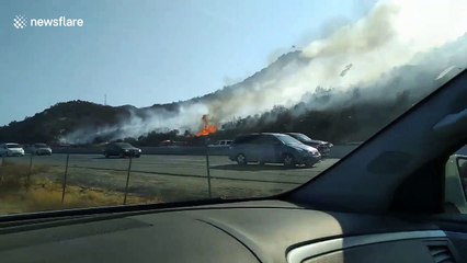 Fire breaks out in Southern California county