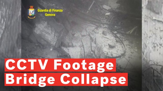 Police Release Footage Of The Moment Bridge Collapses In Italy
