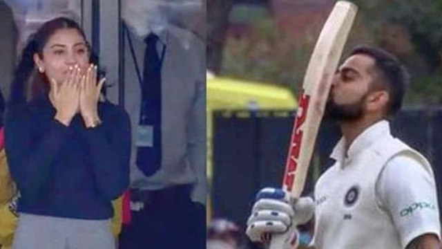 Anushka Sharma, Virat Kohli exchange Flying Kisses After Indian Captain Smashes Century | FilmiBeat