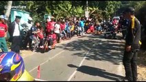 Locals in Indonesia hurtle down hills at 40mph on wooden tricycles