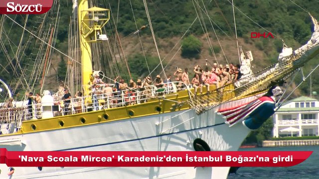 Boğaz’da ilgi çeken gemi