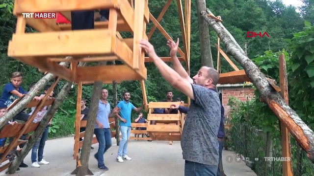 Rize'nin 165 yıllık bayram eğlencesi: Ahşap dönme dolap