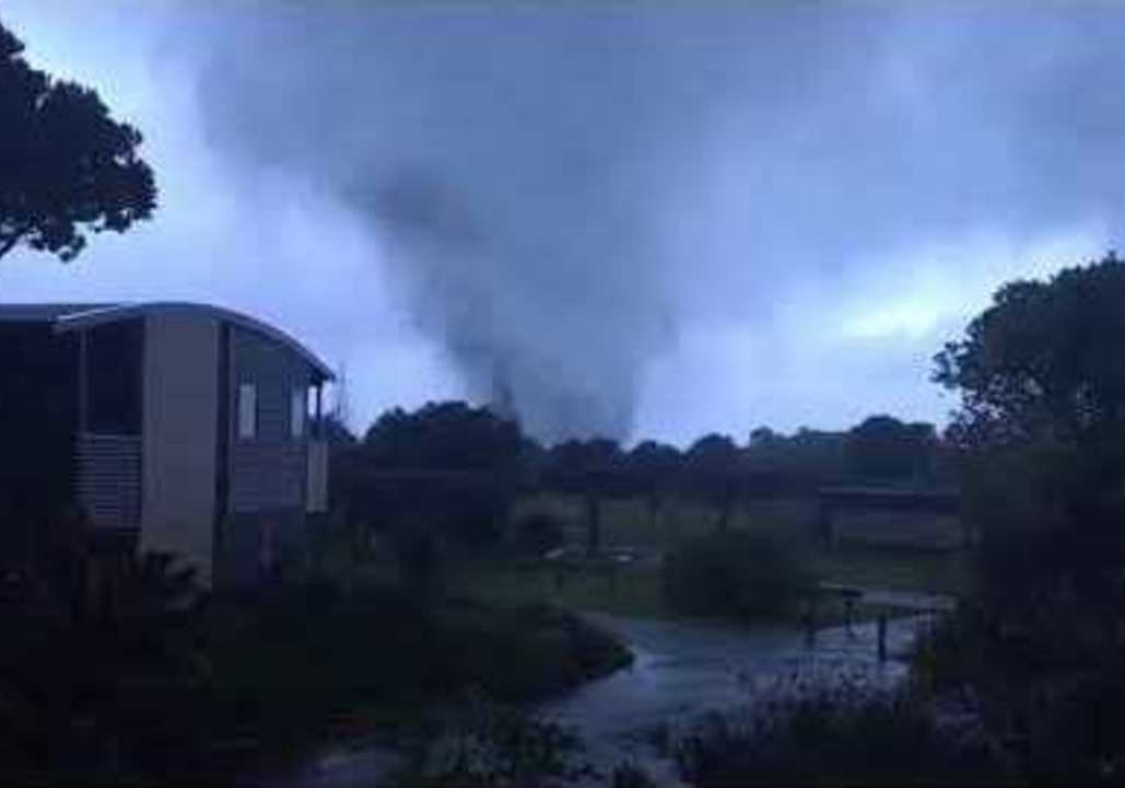 Terrifying Twister Sends Debris Flying as It Roars Through Holiday Park