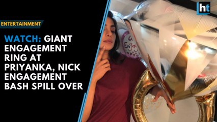 Watch: Giant engagement ring at Priyanka, Nick engagement bash spill over