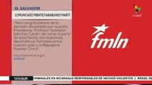 El Salvador: FMLN saluda apertura de relaciones diplomáticas con China
