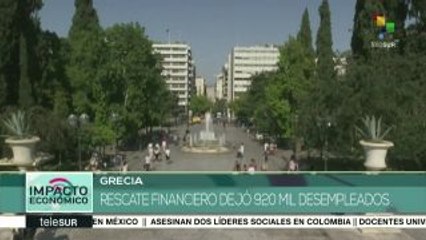Rescate financiero a Grecia dejó 920 mil desempleados
