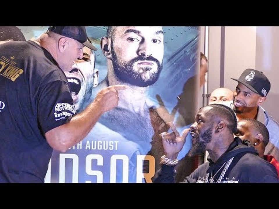 WOW!! FURY'S DAD SEPARATED FROM  DEONTAY WILDER AT TYSON FURY WEIGH IN