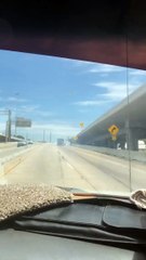 Huge Semi Drags Mercedes on Highway