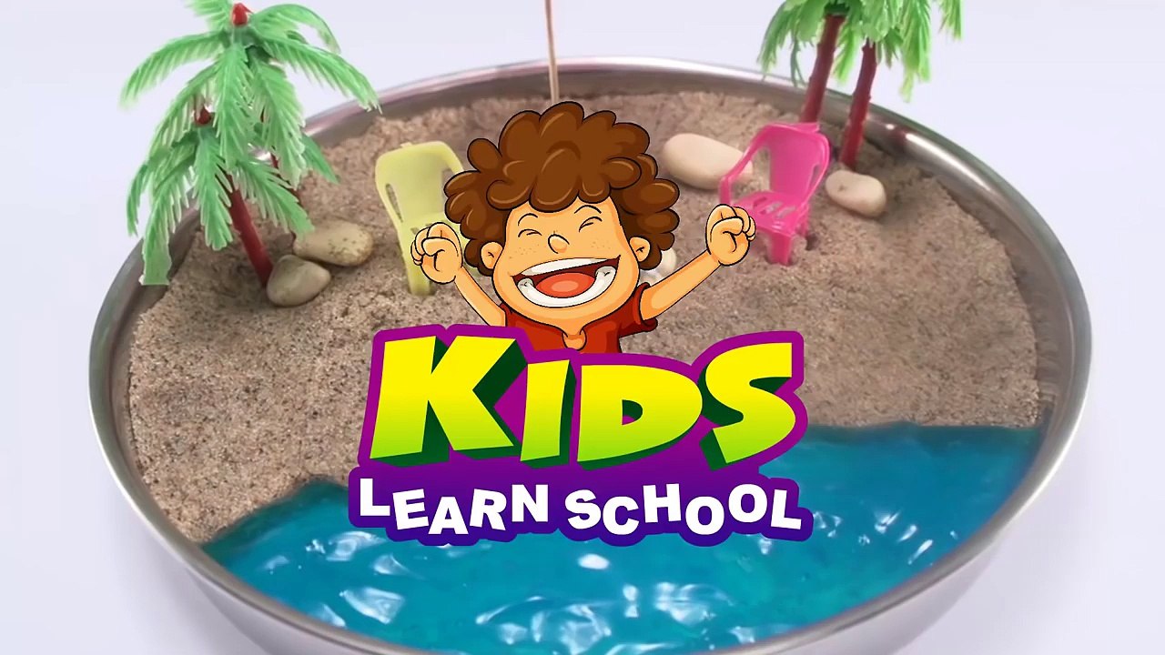 DIY How To Make Kinetic Sand + Clay Slime Beach, Summer Beach Learn Colors Slime Clay Surp