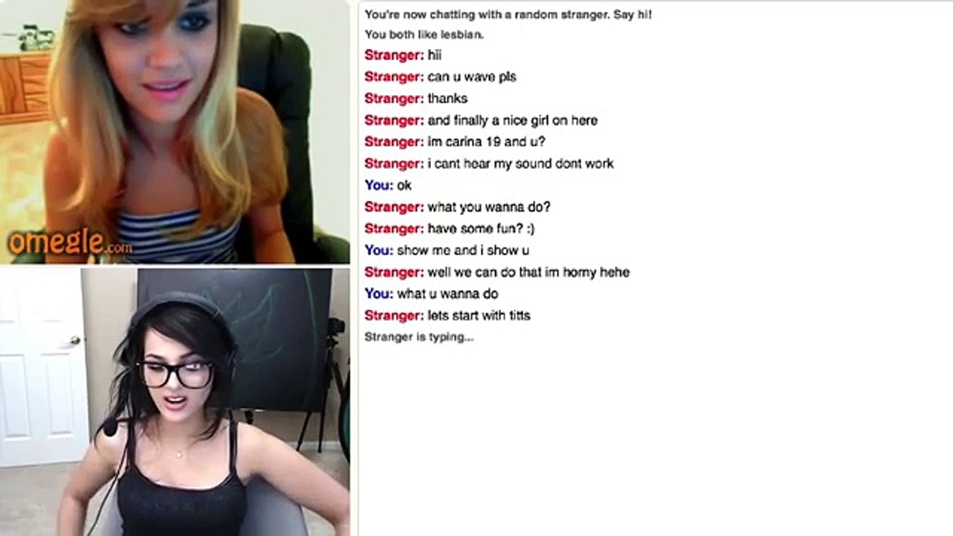 Omegle chat only girl.