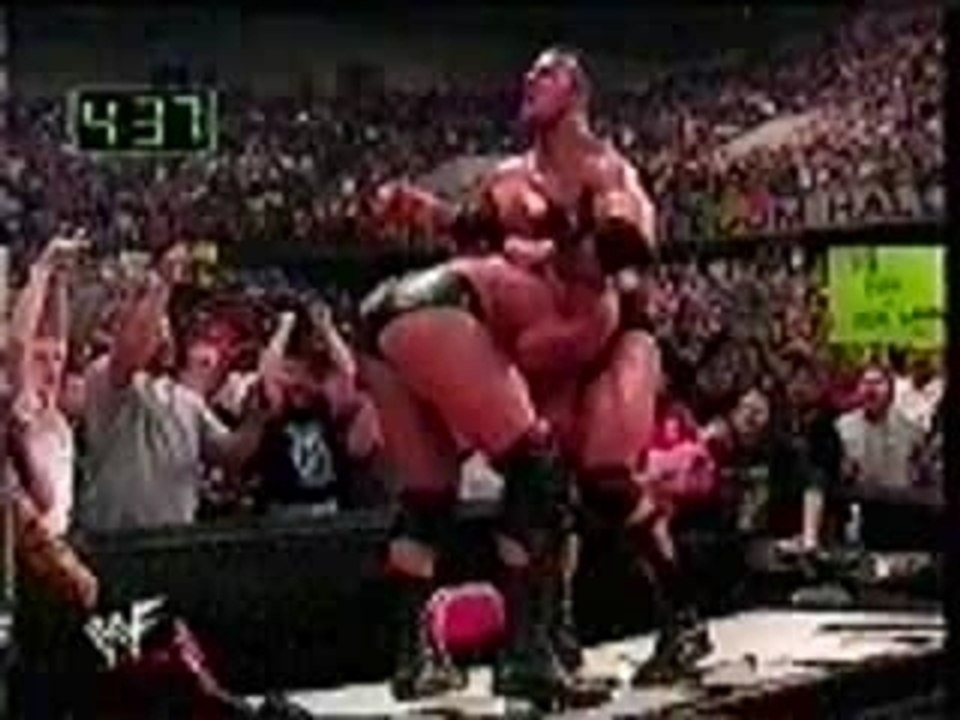 WWE - The Rock Pedigrees HHH On A Non-Breaking Table
